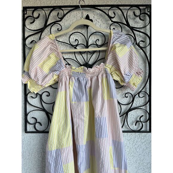 Urban Outfitters Puff Sleeve Patch Work Baby Doll Dress - Size XS - Multicolored - Picture 5 of 9